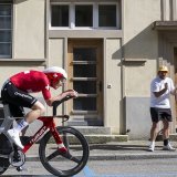 Stefan Küng regrette de s'être montré trop prudent après la descente dans le prologue KEYSTONE/EPA/JEAN-CHRISTOPHE BOTT